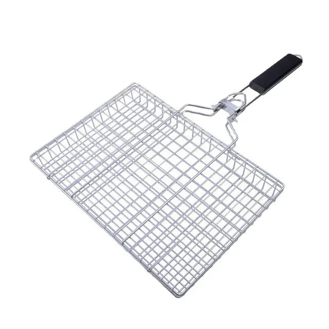 Rustfritt stål sammenleggbart grillnett klips firkantet grillnett avtakbart grill | Skanto