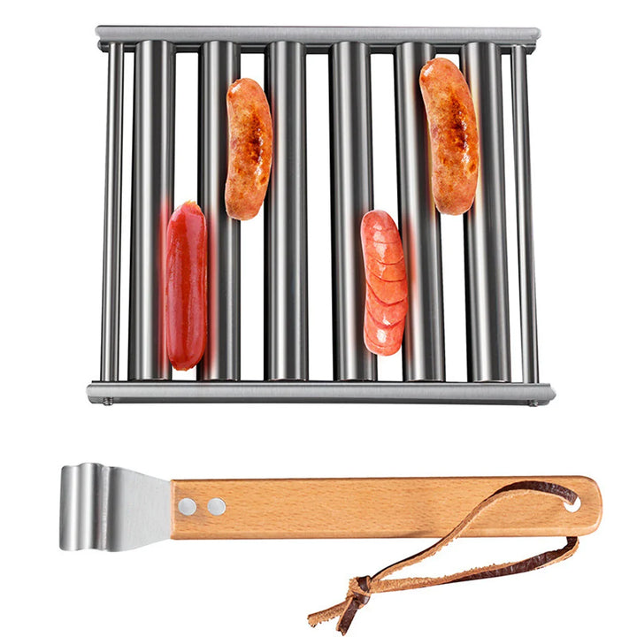 Rustfritt stål hotdog pølsegrill rullestativ grillverktøy | Skanto
