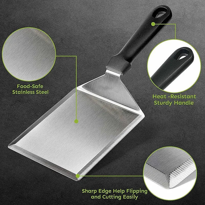 Rustfritt stål stor grillspade med kuttekant verktøy for BBQ | Skanto