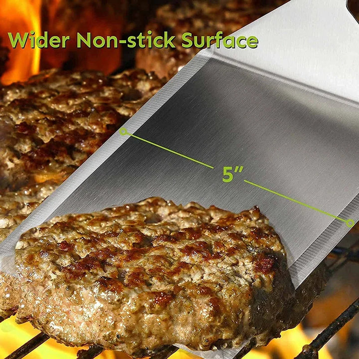 Rustfritt stål stor grillspade med kuttekant verktøy for BBQ | Skanto
