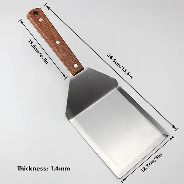 Rustfritt stål stor grillspade med kuttekant verktøy for BBQ | Skanto