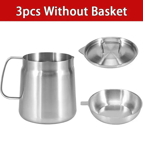 Rustfritt Stål Olje Filter Kanne Olje Oppbevarings Kanne Fett Beholder med Lokk | Skanto