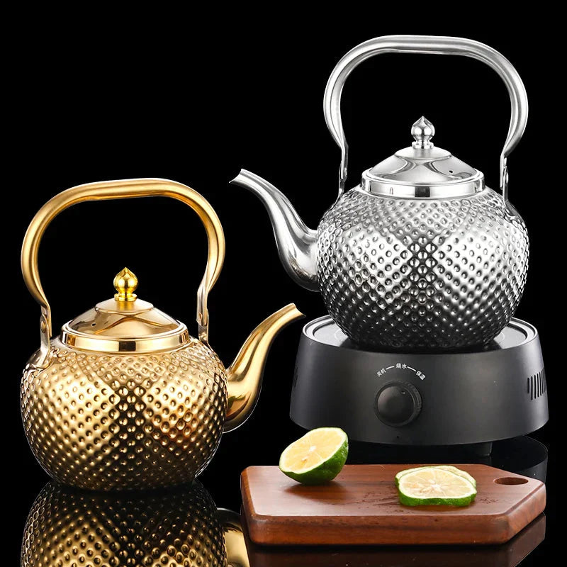 Rustfritt Stål Komfyrkjele Restaurant Teapot med Avtakbar Tefilter | Skanto