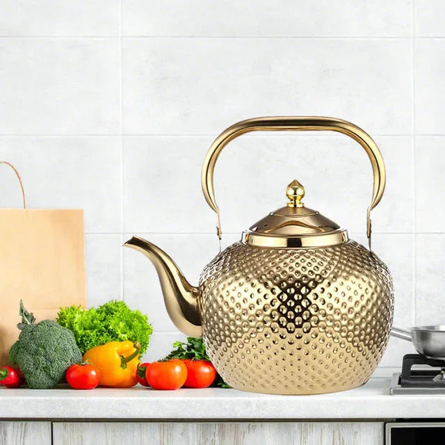 Rustfritt Stål Komfyr Kettle Restaurant Teapot med Avtakbar Infuser | Skanto