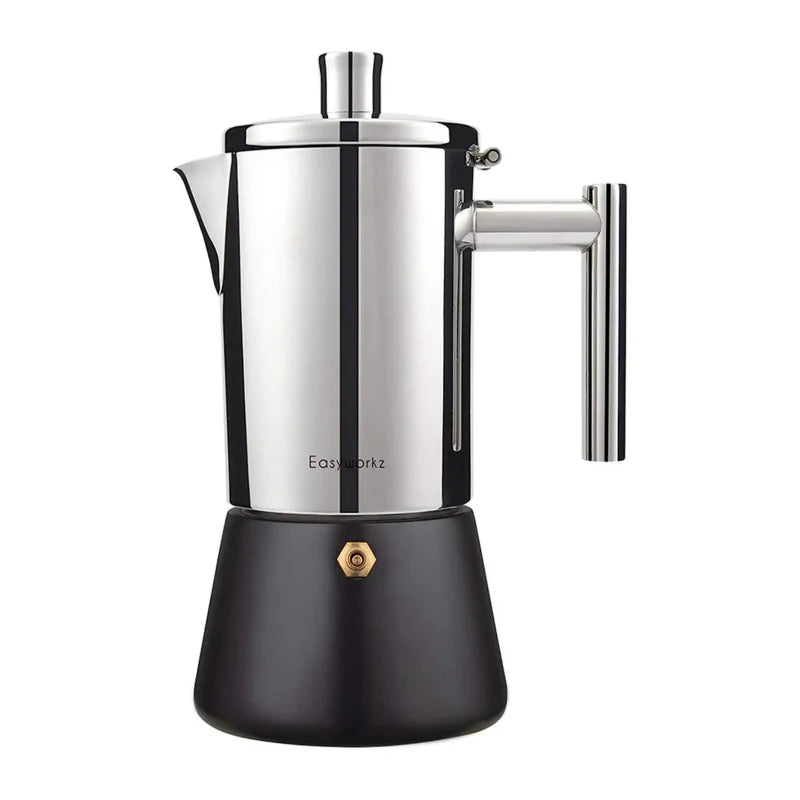 Rustfritt stål komfyr espresso maker Moka Pot kaffemaskin | Skanto