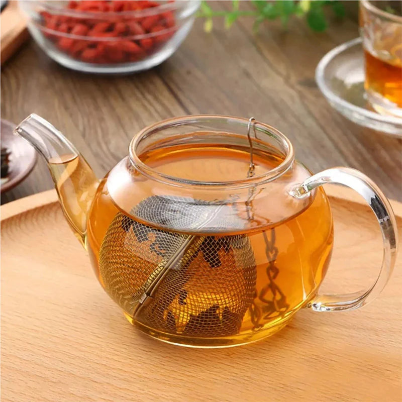 Rustfritt stål teball infuser mesh løs te sil med kjede | Skanto