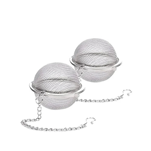 Rustfritt Stål Te Ball Infuser Mesh Løs Te Sil med Kjede | Skanto