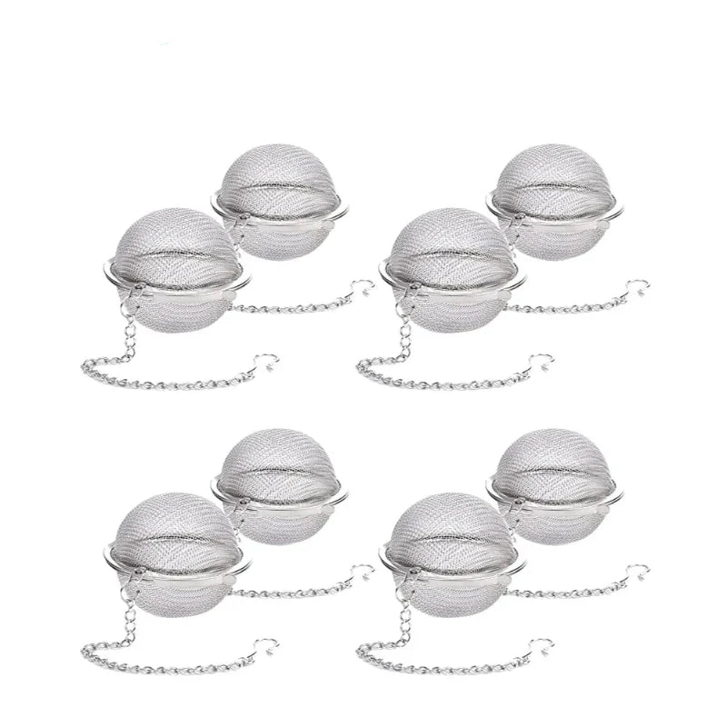 Rustfritt Stål Te Ball Infuser Mesh Løs Te Sil med Kjede | Skanto