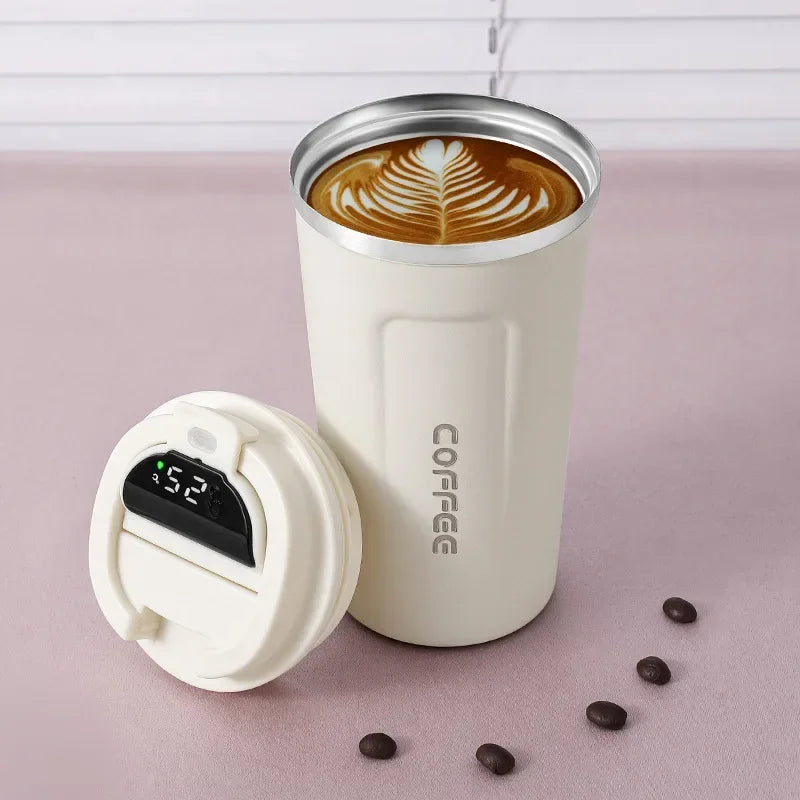 Skanto | Rustfritt Stål Termokopp med Smart Temperaturskjerm Display - TempMate