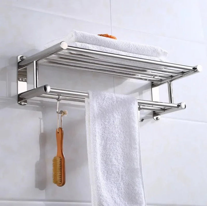 Skanto | SteelRack Stainless Steel Håndkleholder – Plassbesparende Veggstativ med Moderne Minimalistisk Design for Bad og Kjøkken
