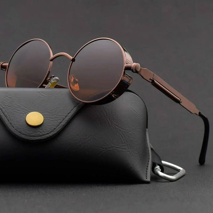 Skanto | Vintage Rund Steampunk Solbriller Polaroid UV400