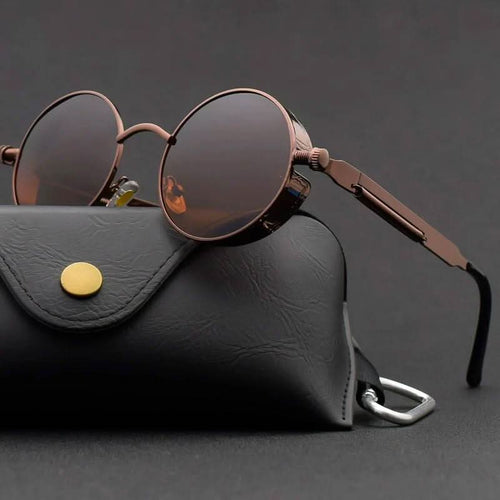 Skanto | Vintage Rund Steampunk Solbriller Polaroid UV400