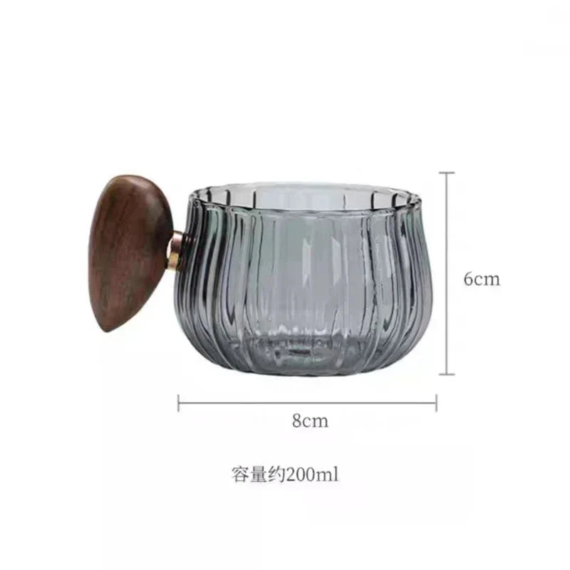 Stripet varmebestandig silikonglass kaffekopp med trekant | Skanto