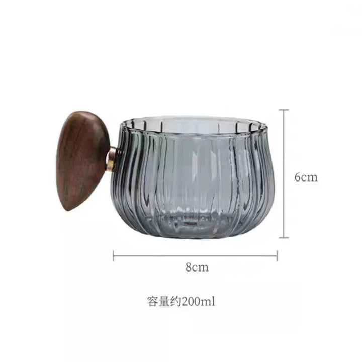 Stripet varmebestandig silikonglass kaffekopp med trekant | Skanto