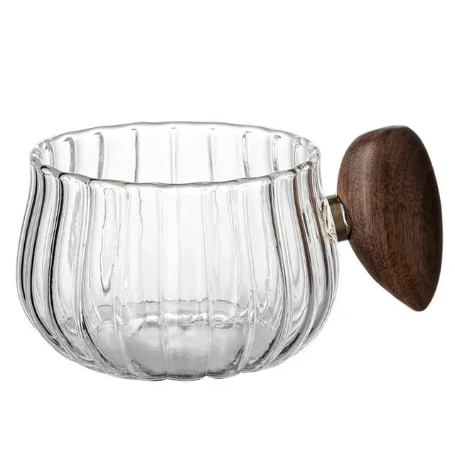 Stripet varmebestandig silikonglass kaffekopp med trekant | Skanto