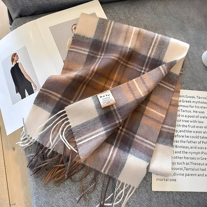 Skanto | Stylish British Checked Cashmere Women's Winter Scarf - Victoria