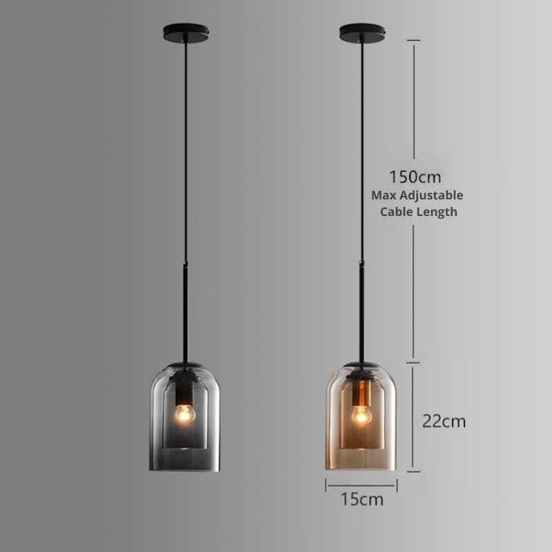 Skanto | Stilig Dobbel Glass Pendant Light - AuraGlass