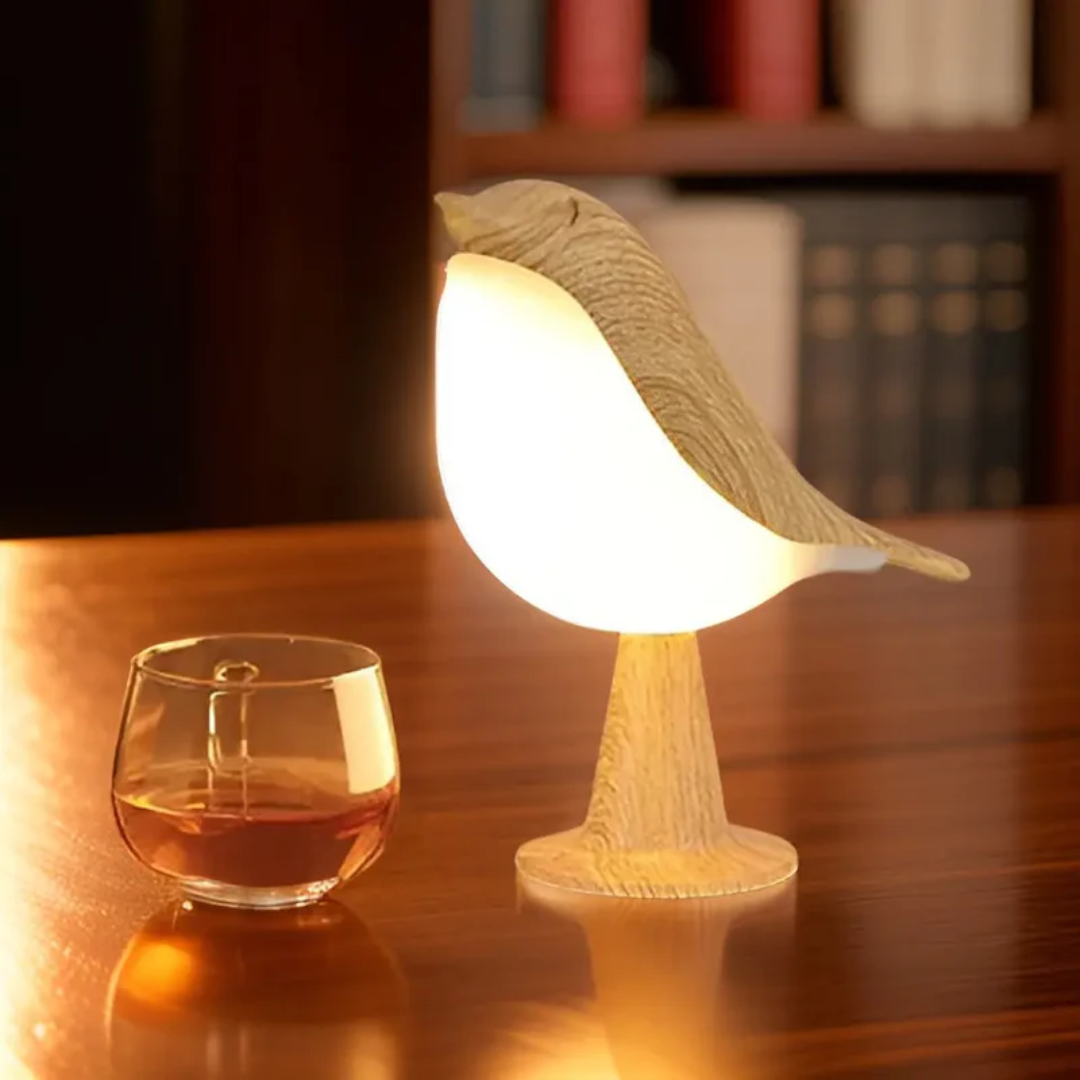 Skanto | Stilig LED Fuglelampe med Berøringskontroll og Aromaterapi - FeatherGlow