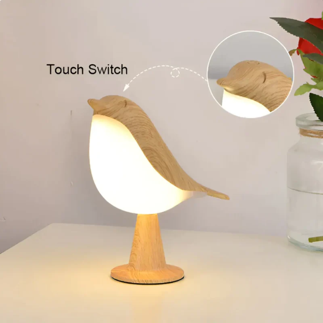 Skanto | Stilig LED Fuglelampe med Berøringskontroll og Aromaterapi - FeatherGlow