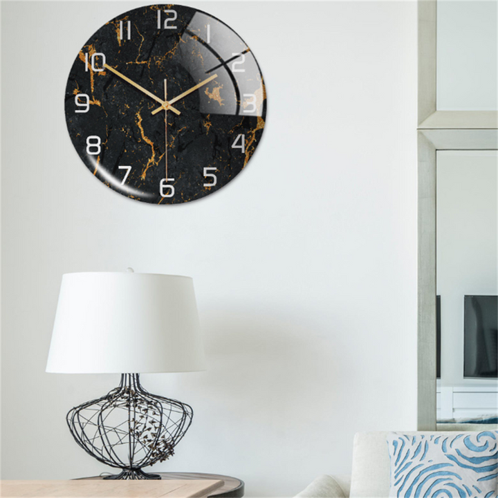 Skanto | Stilig Veggklokke med Marmorstruktur - MarbleTime