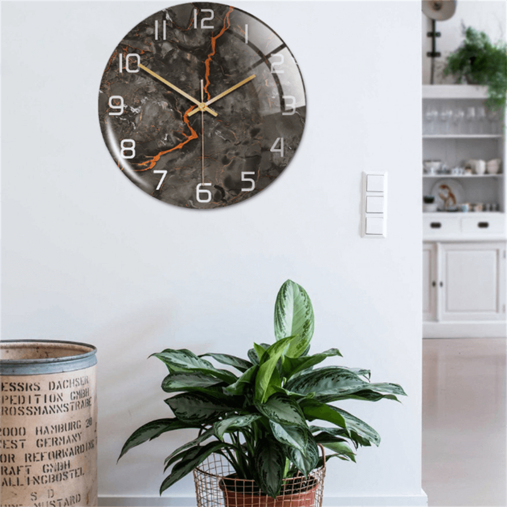 Skanto | Stilig Veggklokke med Marmorstruktur - MarbleTime