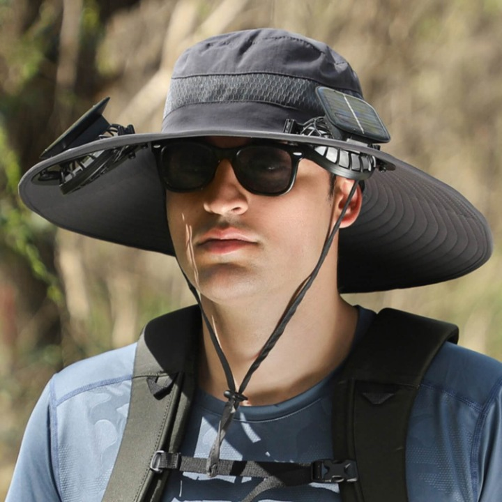 Solenergi hatt med vifte og UV-beskyttelse - SolarCool VentiHat | Skanto