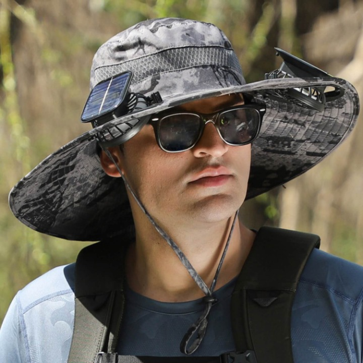 Solenergi hatt med vifte og UV-beskyttelse - SolarCool VentiHat | Skanto