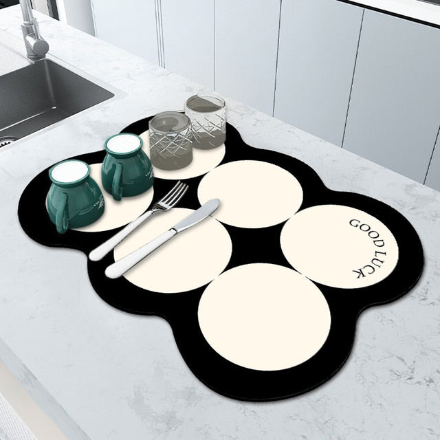 Super Absorbent Dreneringsmat Kjøkken Baderom Blandebatteri Absorberende Matte | Skanto