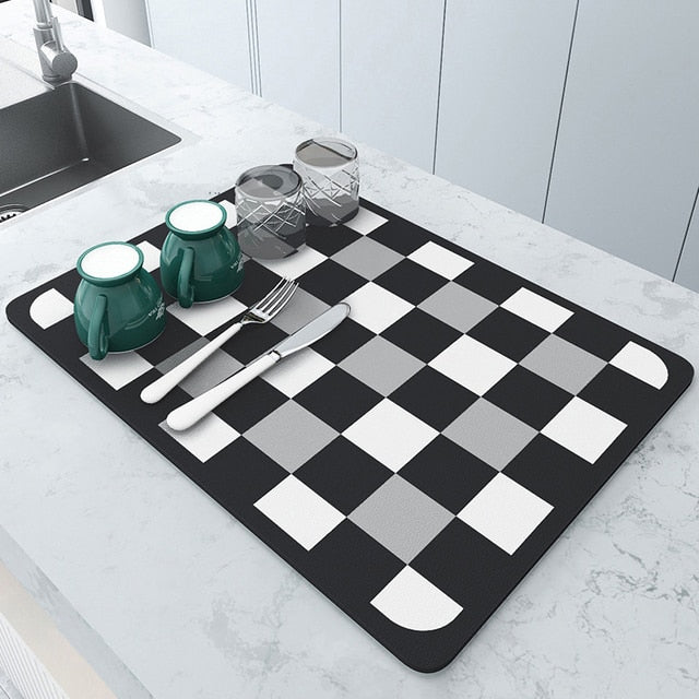 Super Absorbent Dreneringsmat Kjøkken Baderom Blandebatteri Absorberende Matte | Skanto