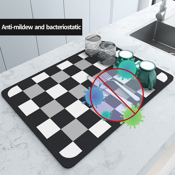 Super Absorbent Dreneringsmat Kjøkken Baderom Blandebatteri Absorberende Matte | Skanto