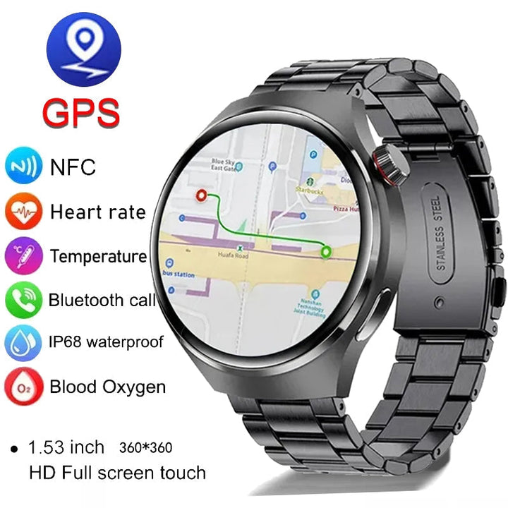 Skanto |  Gt4 Pro Smartwatch For Menn: Ip68 Nfc Gps Tracker, Amoled 360*360 Hd-Skjerm, Hjertefrekvens, Bluetooth-Samtale Begrenset Utgave