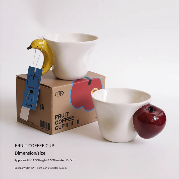 Skanto | Banana Apple Creative 3D Håndtak Kaffe Mugge
