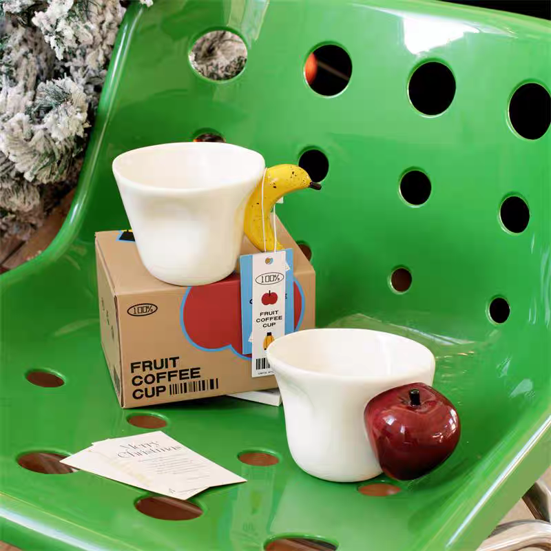 Skanto | Banana Apple Creative 3D Håndtak Kaffe Mugge