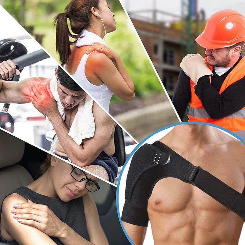 Skanto | MythicGuard™ | Kompresjons skulderstøtte for smertelindring og støtte | Justerbar passform for sport og daglig bruk