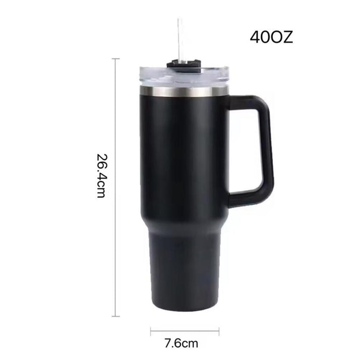 Tumbler Termokopp 1200 ml med håndtak, lokk og sugerør | Skanto
