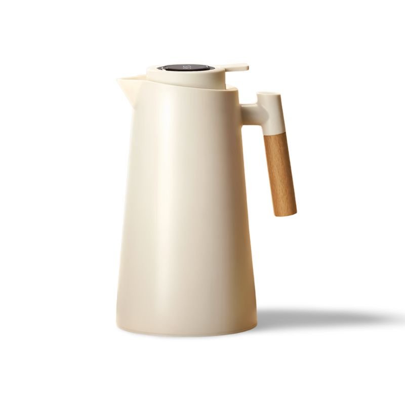 Skanto | ThermoWood – Smart Isolert Termoskanne med Digital Temperaturvisning & Trehåndtak