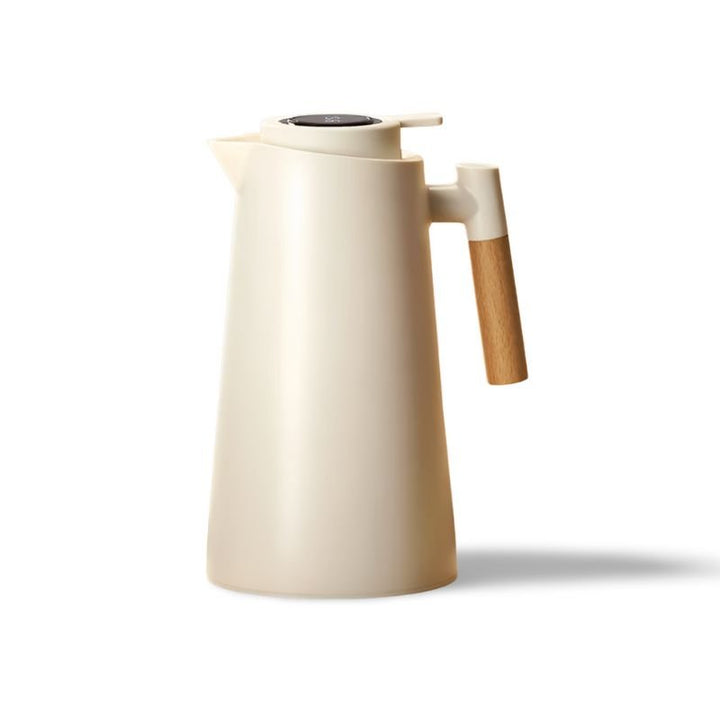 Skanto | ThermoWood – Smart Isolert Termoskanne med Digital Temperaturvisning & Trehåndtak