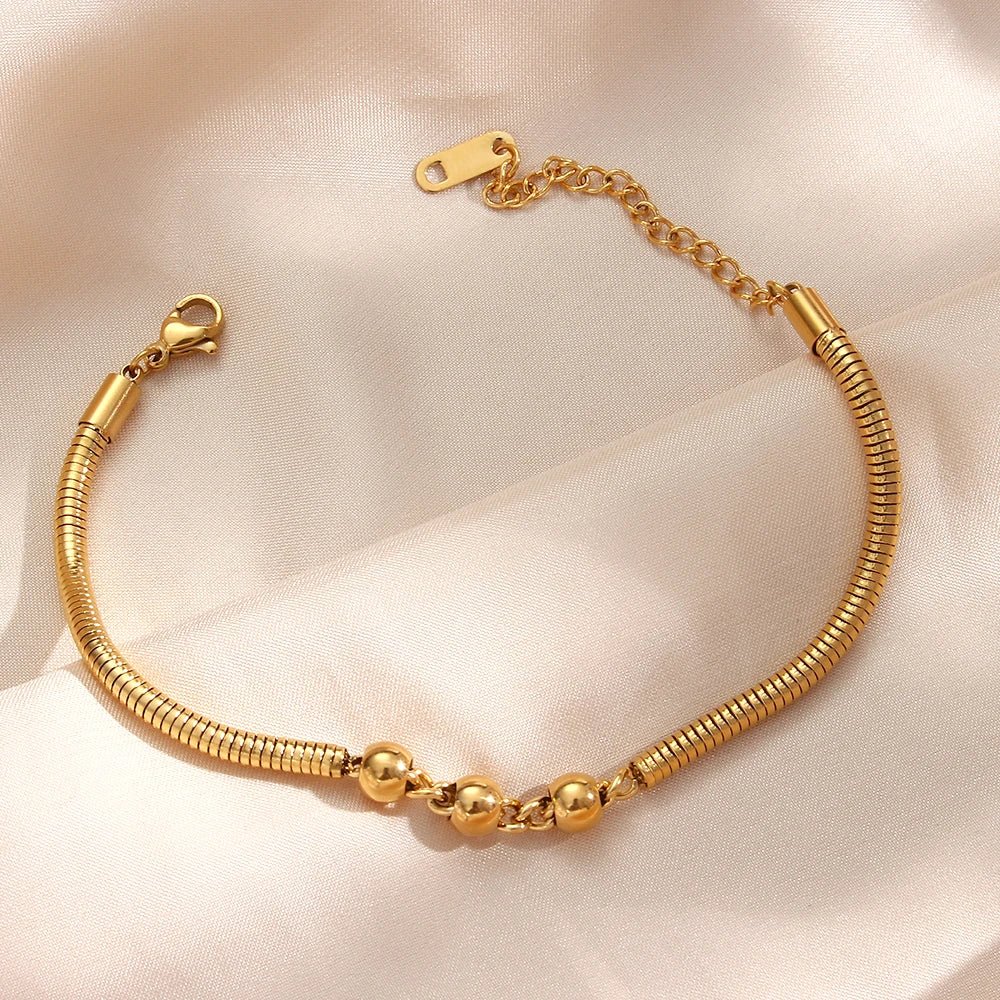 Skanto | Tykk Slangesmykke Perlekjede og Armbåndsett