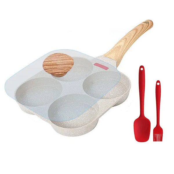 Tykk Omelett Stekepanne med Lok Nonstick 4 Kopper Pannekakepanne | Skanto