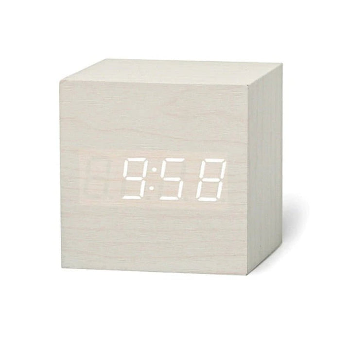 Skanto | ZENICUBE – Minimalistisk LED Vekkerklokke med Tid, Dato & Temperaturvisning