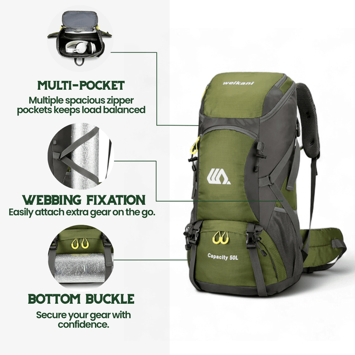 Skanto | TRAILPRO 50L – Tursekk med pustende rygg og smart lagring