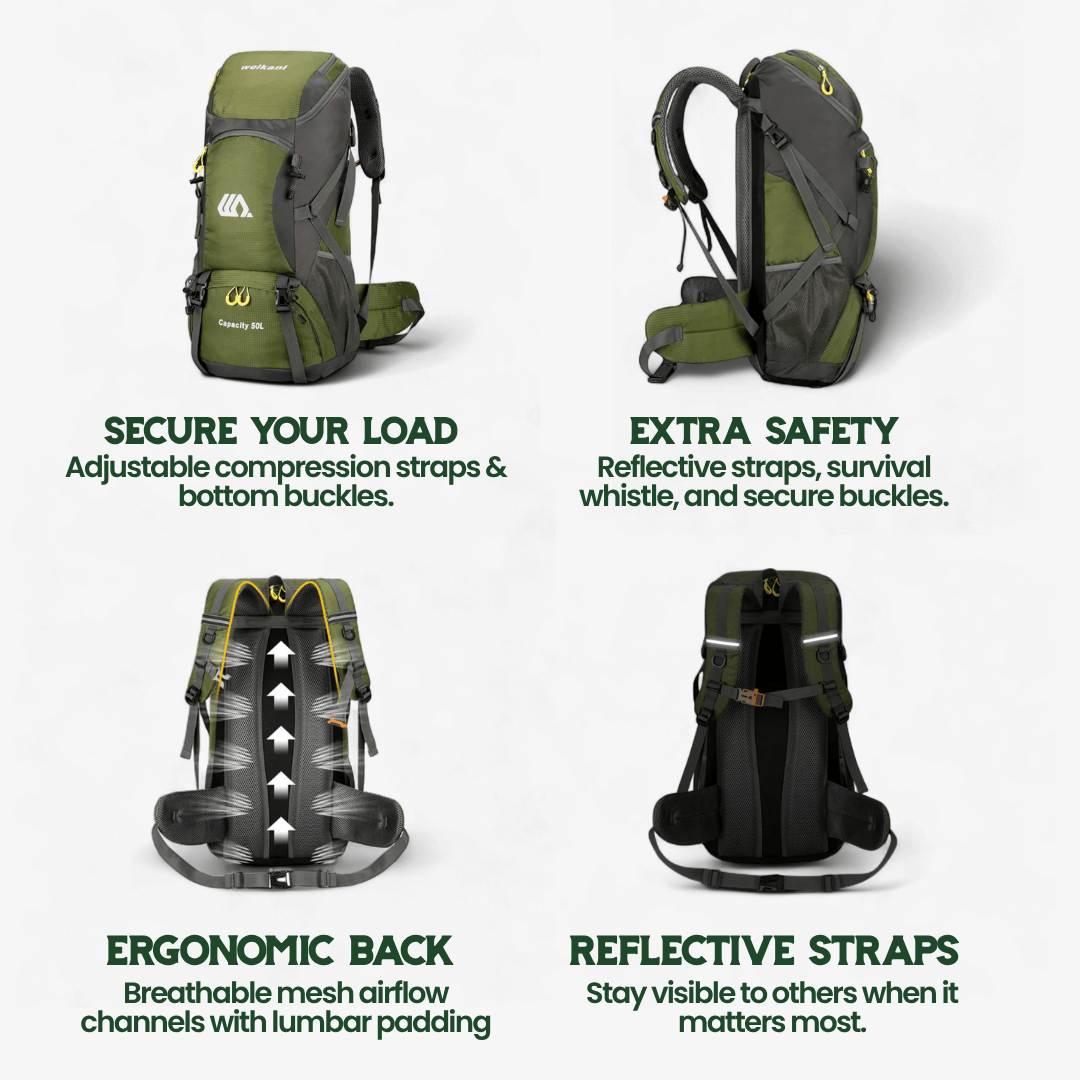 Skanto | TRAILPRO 50L – Tursekk med pustende rygg og smart lagring
