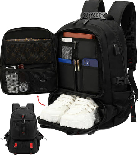 60L Vanntett Reisedatamaskinryggsekk med USB-port og Skoforening | Skanto