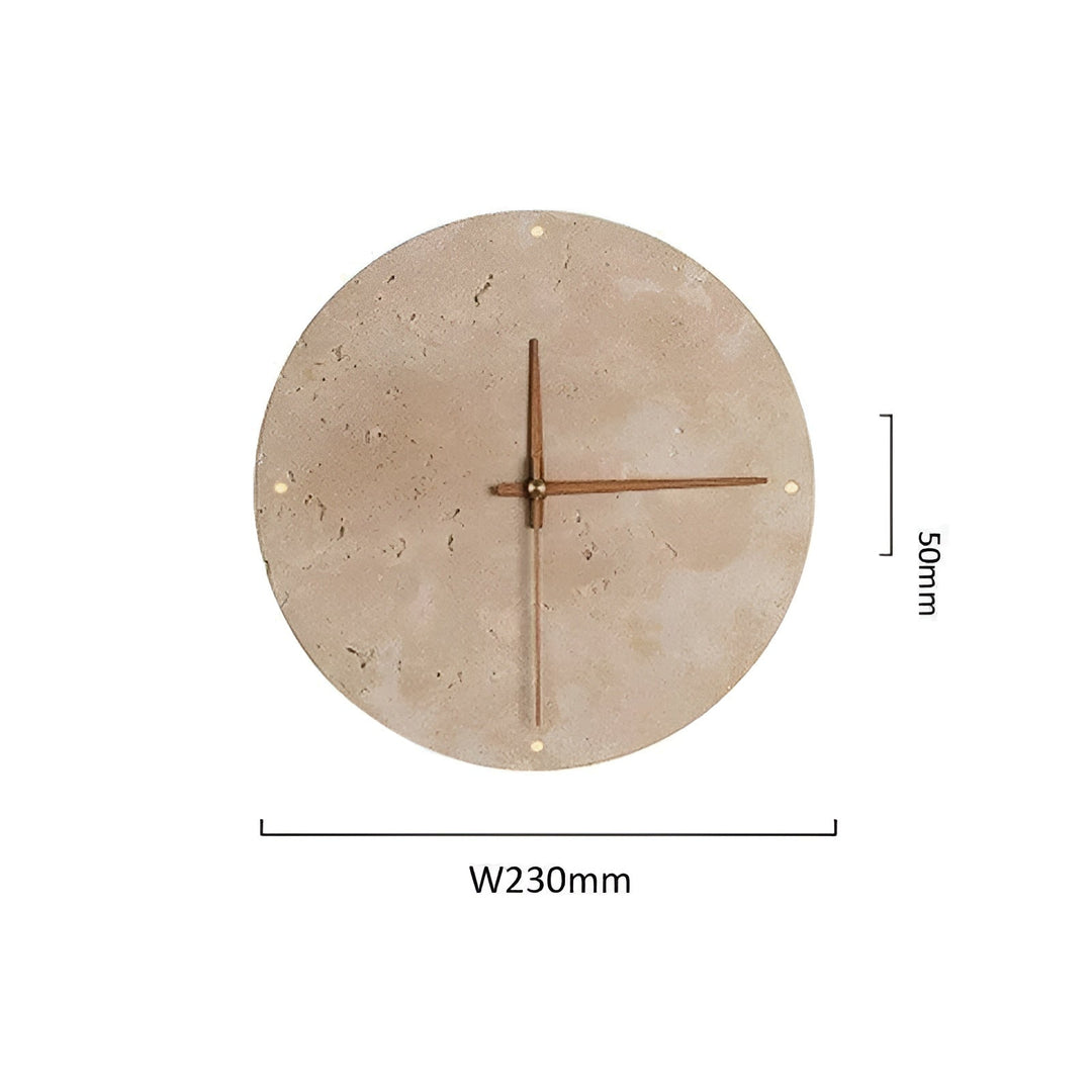 Travertine Veggklokke med LED Lys – Minimalistisk & Dekorativ | Høy- Kvalitets Naturlig Stein Klokke | Skanto