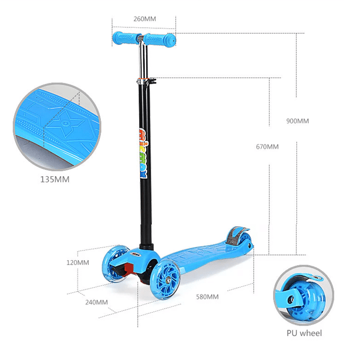 Roller 3 hjul med LED-lys (Blå eller Rosa) | Skanto