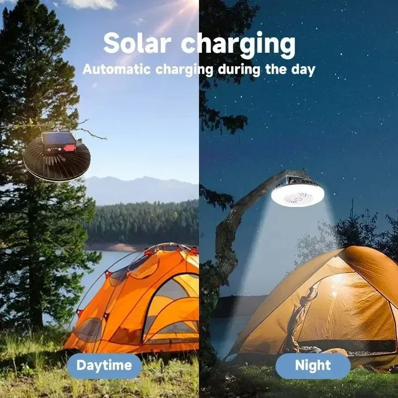 Multifunksjonelt Campingverktøy - TYPE-C/solenergidrevet ladning LED campinglys vifte | Skanto