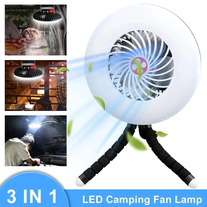 Multifunksjonelt Campingverktøy - TYPE-C/solenergidrevet ladning LED campinglys vifte | Skanto