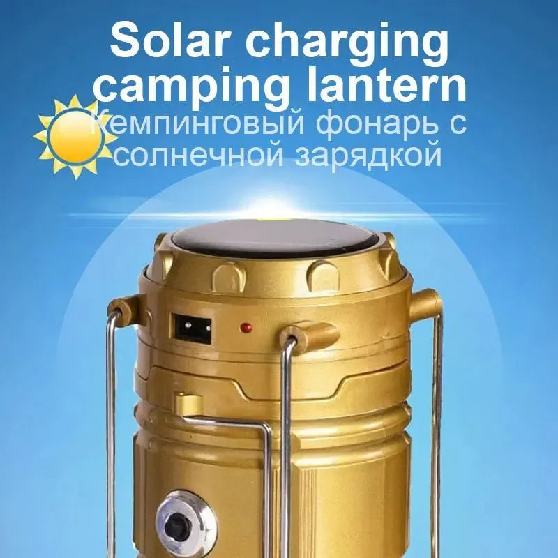 Multifunksjonell Led Campinglys Oppladbar Campinglampe Solenergi Lading Bærbar Vifte Lanterne Nød Utendørs Belysning | Skanto
