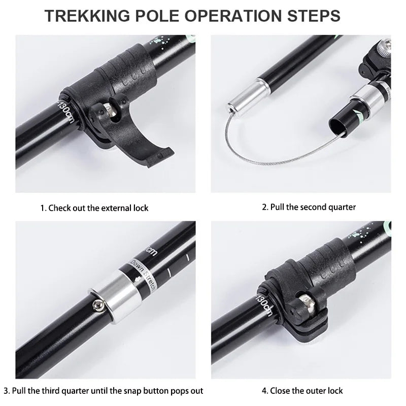 Skanto | TREKLIGHT POLER – Ultralette sammenleggbare turstenger for fotturer og camping