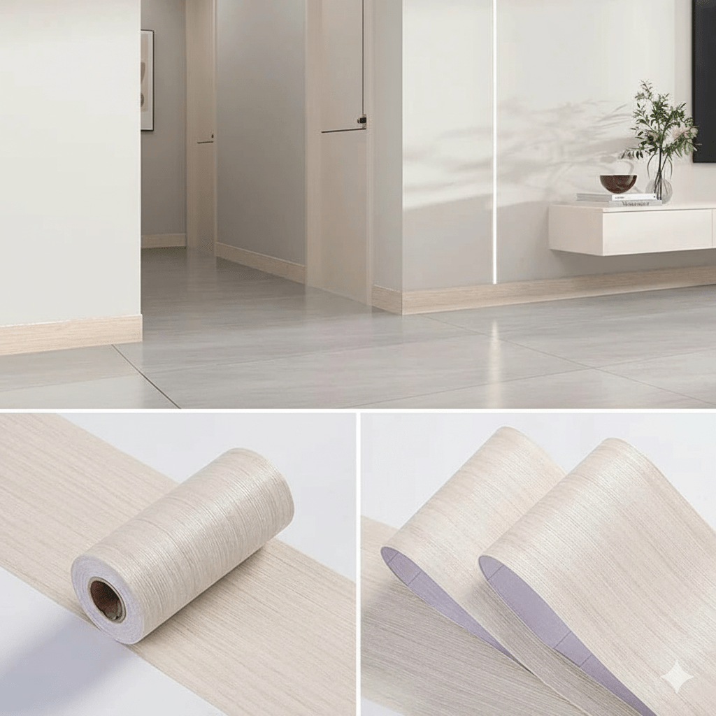 Skanto | CasaForm Premium Skirting Trim | Holdbare PVC trefiberveggbase klistremerker for moderne dekorasjon